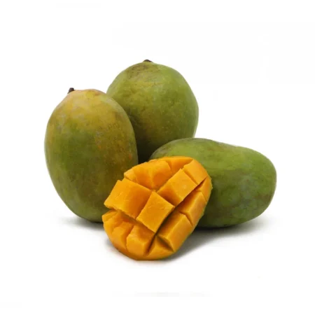 Fresh premium Pakistani Langra mangoes in a crate | Focus Keywords: Langra mangoes, Pakistani mangoes UK, buy mangoes Peterborough